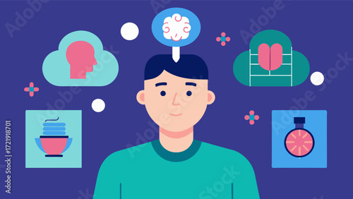 A patient with a rare brain disease recording their experiences and symptoms hoping to raise awareness and help others going through a similar struggle.. Vector illustration