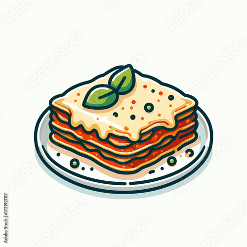 Lasagna on plate