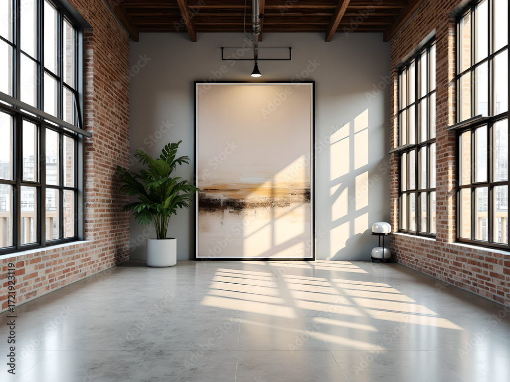 Obraz premium Empty room with brick design