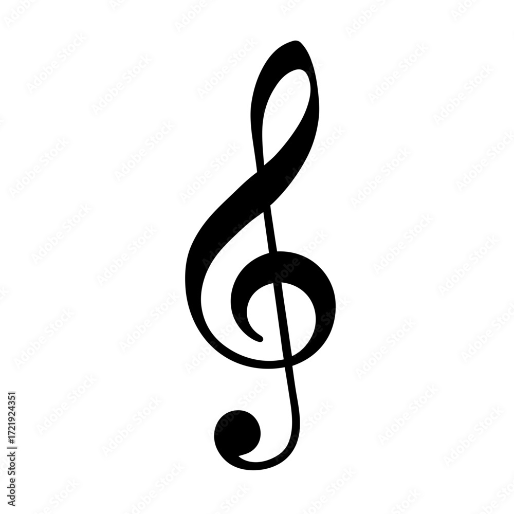 Obraz premium Treble Clef Music Symbol Icon for Musical Notation and Design