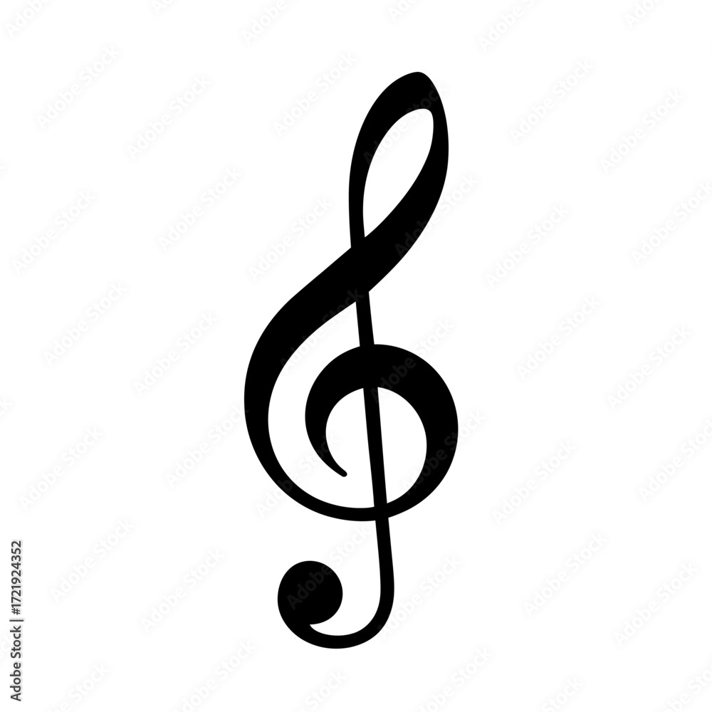 Obraz premium Treble Clef Music Symbol Icon for Musical Notation and Design