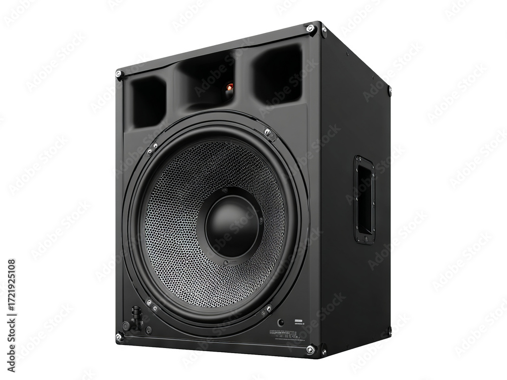 Fototapeta premium Isolated Black Speaker on Transparent Background for Creative Use