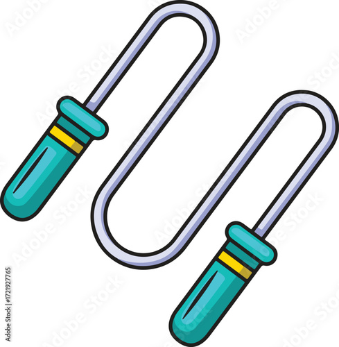 Two tongue scrapers with teal handles and silver Ushaped bars