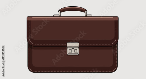 Professional Brown Leather Briefcase Illustration for Business and Office Use
