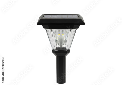 Solar-Powered Outdoor Garden Light Isolated on Transparent Background