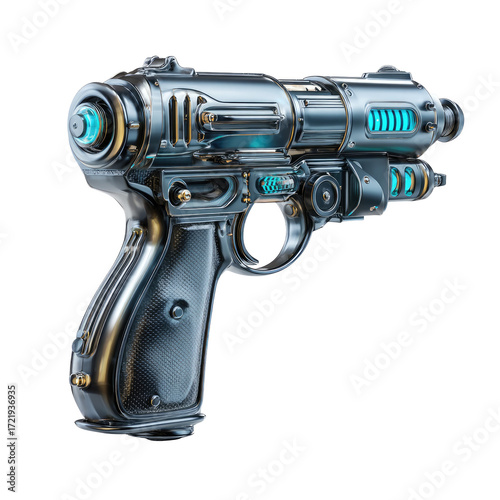 Futuristic pistol with  technological details