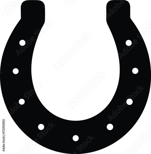  horseshoe vector, fortune charm silhouette illustration