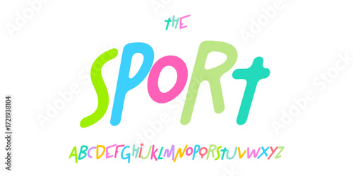 Kids cartoon alphabet, playful colorful letters, joyful funky font for toy logo, school headline, fun playroom typography, childish typographic design, adventure funny time typeface. Vector typeset.