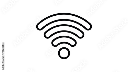 Simple outline of a wifi signal icon