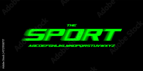 Airforce sports alphabet, sharp dynamic letters, bold speed font for racing competitive branding, aerodynamic headline, athletic typography, modern typographic design. Vector typeset