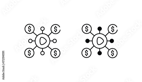 Viral Media icon design with white background stock illustration