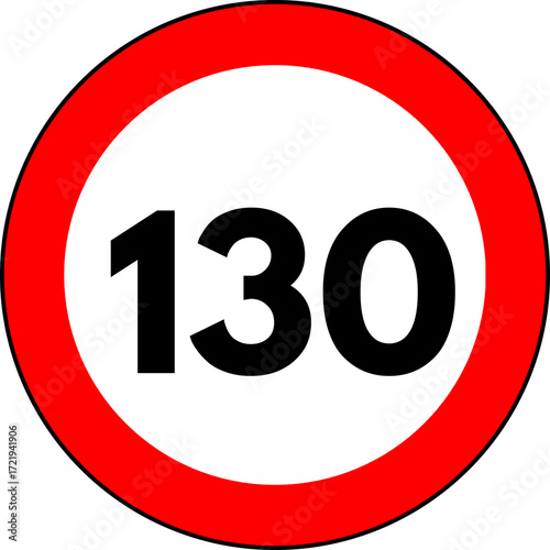 Speed limit 130 sign