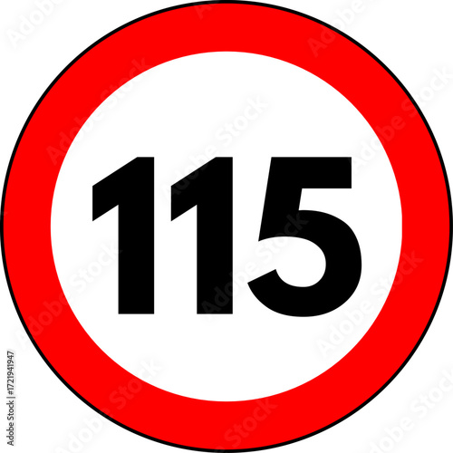 Speed limit 115 sign