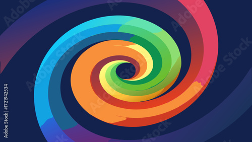 Vibrant, multicolored swirls and circles create an abstract, spiral art pattern with a bright rainbow spectrum