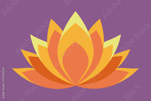 Fiery lotus flower vector illustration with a flame design