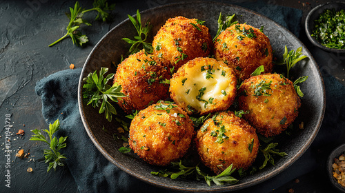 Sciatt Fried cheese-filled buckwheat balls from Valtellina in a bowl