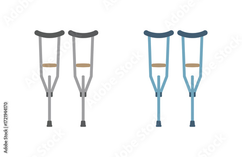 Two Pairs of Crutches Medical Assistive Devices for Support and Mobility