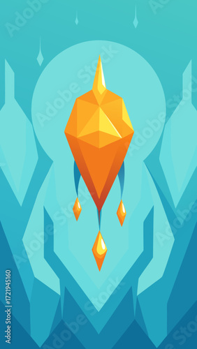 Abstract candle illustration featuring a burning flame and flickering light, perfect for holiday, celebration, or decorative designs