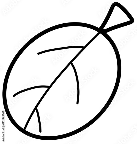 Oval Leaf Outline