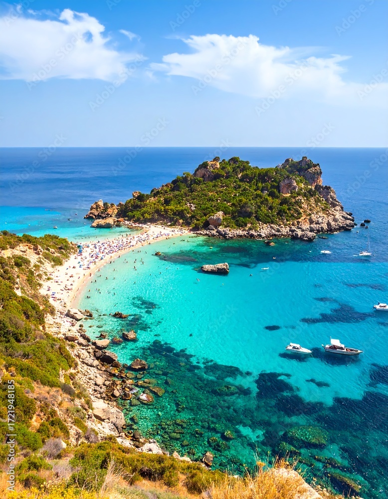 Fototapeta premium Stunning beach bay, crystal clear water