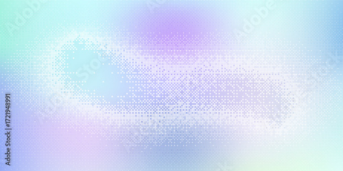 Soft blue, cyan, and purple pixel pattern background with abstract texture. Bitmap art design resembling a game screen, featuring a smooth gradient effect and digital atmosphere.