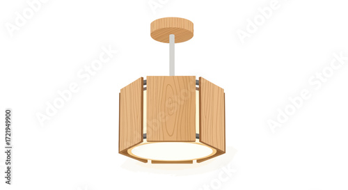 A captivating wooden pendant lamp, adding an elegant touch to modern interiors