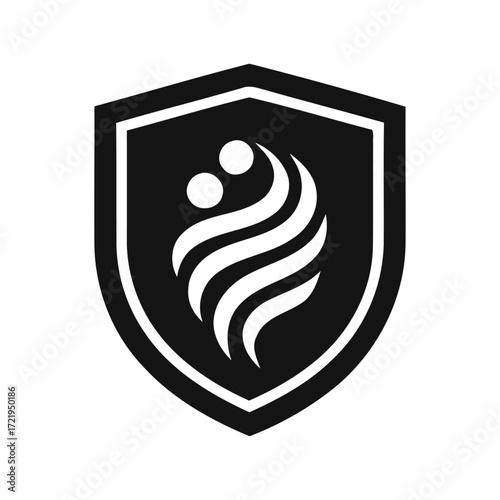 Advanced AI security emblem, representing robust digital protection for intricate networks, fostering future technological safeguarding and data integrity.