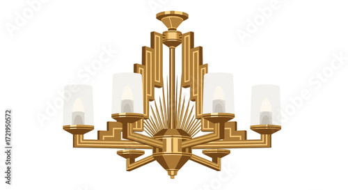 Elegant Chandelier Illustration with Ornate Design and Classic Lighting