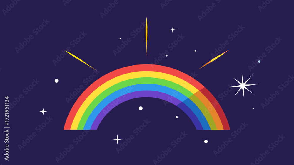 Fototapeta premium rainbow with stars