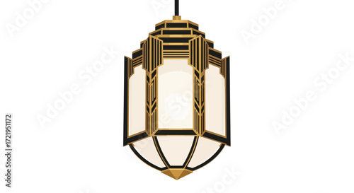Geometric pendant lamp with elegant architectural design elements