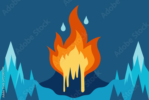 vector illustration of a fire