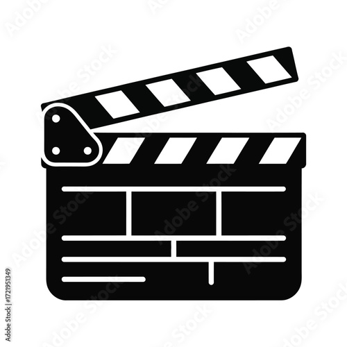 Classic movie clapperboard icon for film production and entertainment projects