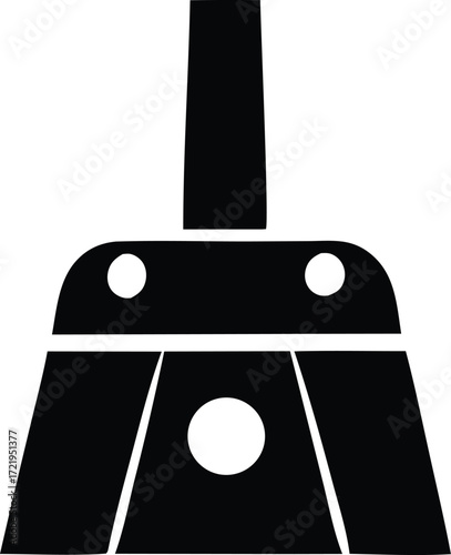 Iconic silhouette of a broom cleaning tool perfect for household chores cleaning services and hygiene related designs