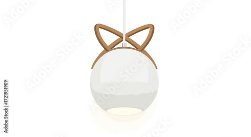 Modern pendant lighting with a spherical diffuser and wooden accents