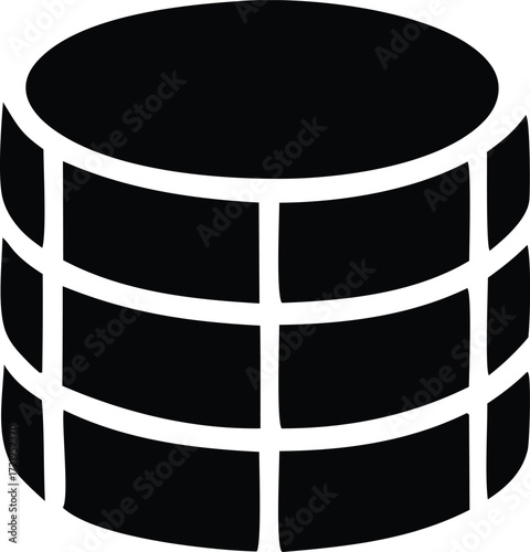 Database symbol icon represents data storage servers network information technology and computer systems for digital content management
