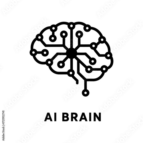 Abstract ai brain circuitry symbol representing artificial intelligence and innovation