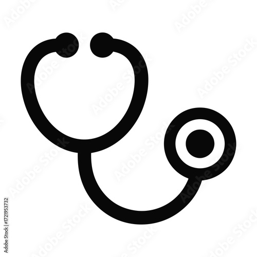 Simple line art stethoscope icon for medical and health related content