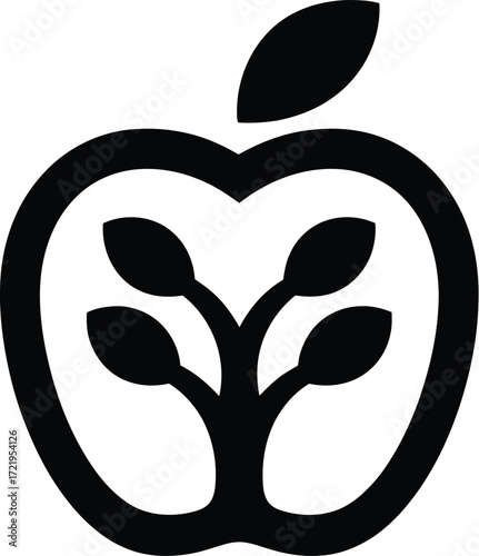 Apple tree logo design vector illustration for agriculture and nature brand