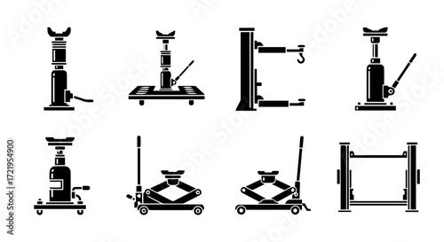 Various Hydraulic Jacks and Car Lifts Essential Tools for Vehicle Maintenance and Repair