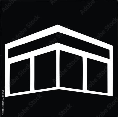 Geometric architectural structure symbol represents modern building design and future construction concepts abstract visual