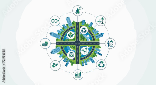 Visualizing the interconnectedness of urban sustainability and environmental responsibility for a healthier planet.