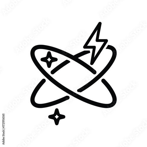 Stylized line art icon representing dizziness shock or a brainstorming idea