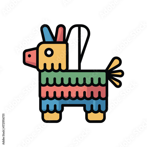 Brightly colored donkey pinata party decoration festive celebration fun surprise