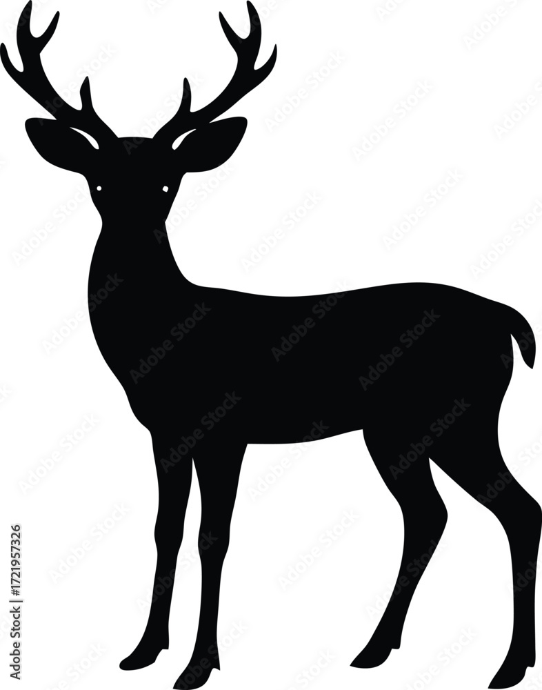 Fototapeta premium deer vector, forest animal silhouette illustration 