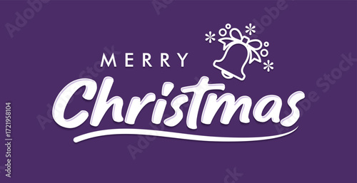 Merry Christmas lettering logo design