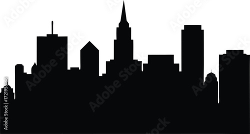  boston city skyline vector, metropolis silhouette illustration