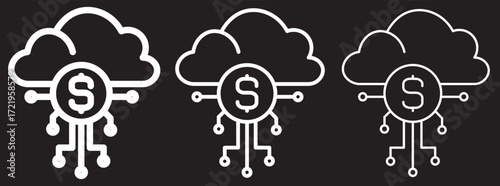 cloud computing concept vector.Digital cloud computing icon linking network circuitry, symbolizing technological connectivity
