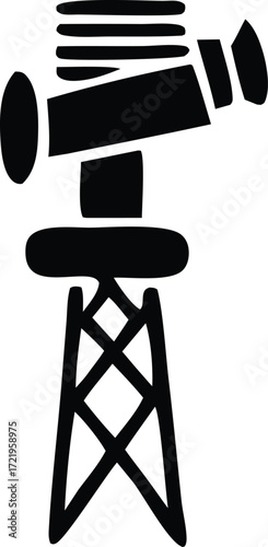 Iconic silhouette of a radio tower antennae structure symbolizing communication broadcast signal transmission technology