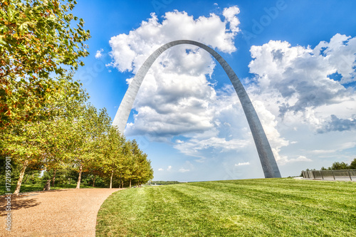 St. Louis Gateway Arch view from Gateway Arch National Park during a Sunny Day, Missouri