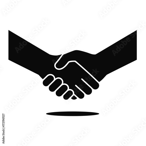 Symbolic handshake image representing agreement partnership business deal cooperation trust unity